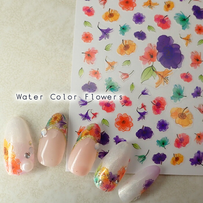 楽天市場】水彩 ドライフラワー ネイルシール レントゲンフラワー 水彩