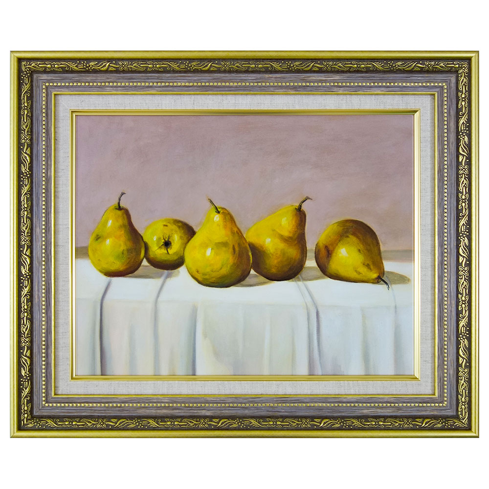 楽天市場】絵画 油彩画 F6号 五つの洋梨 ジョイス 手描き 額付き 油絵