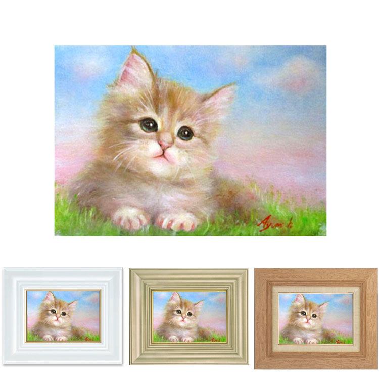 楽天市場】油彩画 SM号 絵画 ピンクの夕焼け 星野歩 手描き 額付き