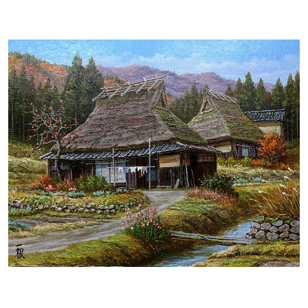 楽天市場】油彩画 F10号 猿渡一根 「晩秋 京都美山・II」 真筆 額入り