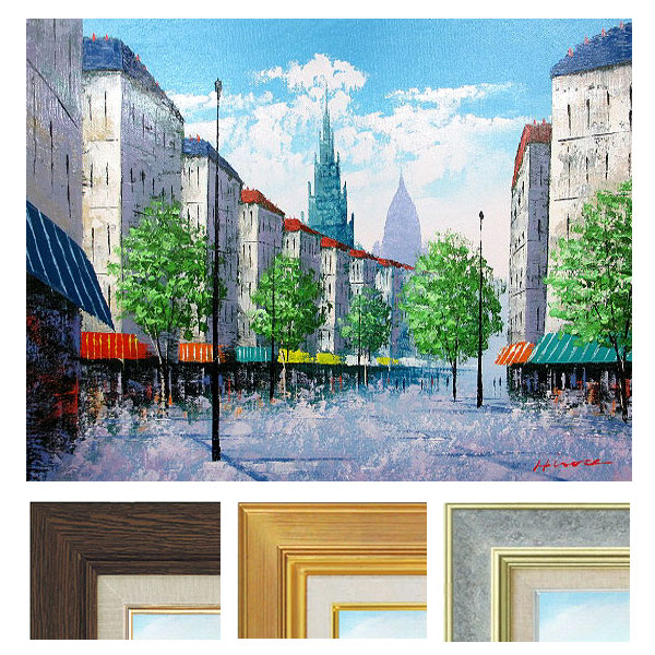 絵画 油絵 作者不詳 肉筆油絵 風景画 散歩道 F6 絵画 油絵 作者不詳