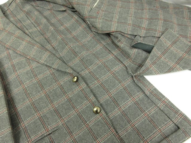 新品LARDINIラルデイーニ ベストチェック柄ブルー系50 イタリア製