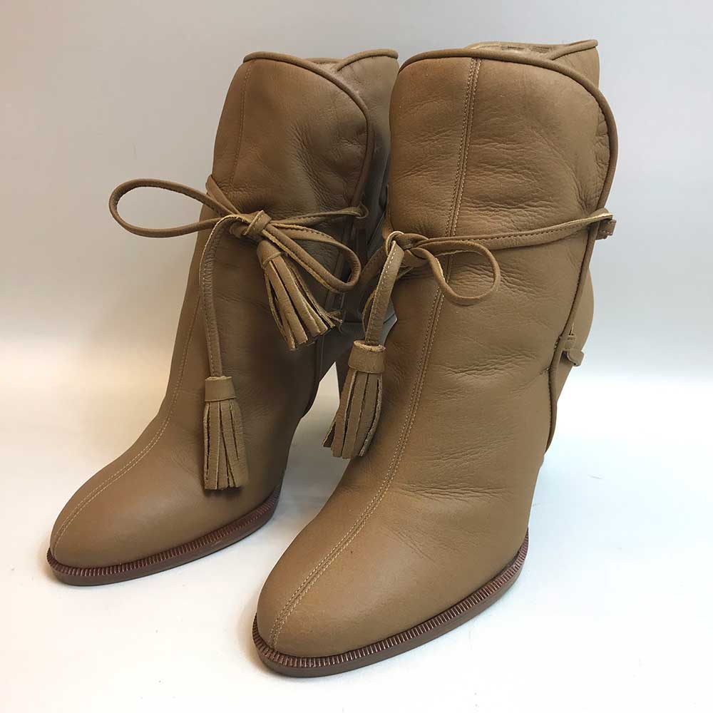 楽天市場】シャネル ムートンブーツ ココマーク レザー ブラウン系 A