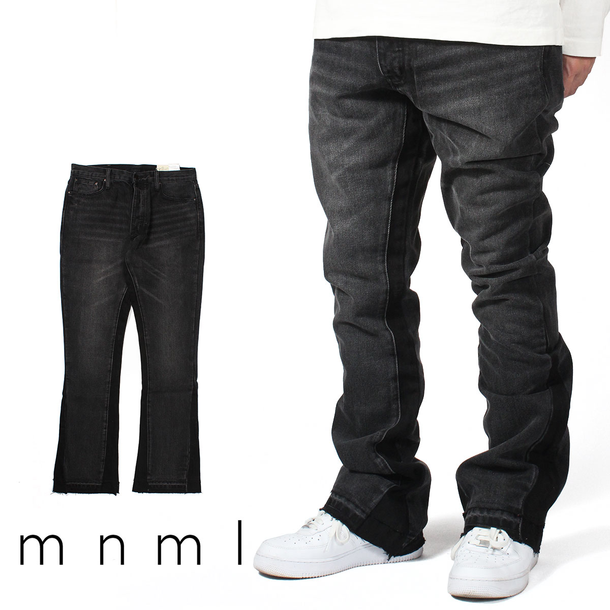 楽天市場】【40%OFF】 mnml ミニマル B119 FLARE DENIM フレア フレア