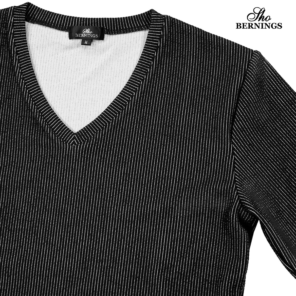 楽天市場】Tシャツ 長袖 Vネック ストライプ柄 メンズ シンプル ロンT