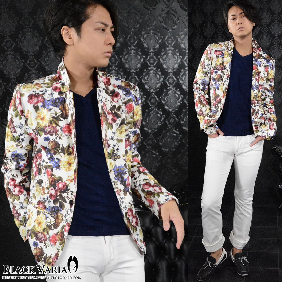 楽天市場】BLACK VARIA ブラックバリア blackvaria 花柄ジャケット