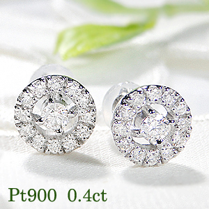 楽天市場】Pt900【0.40ct】ダイヤモンド ピアス送料無料 品質保証書