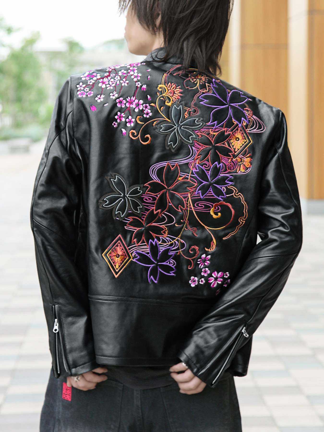 楽天市場】＜送料無料＞【錦】桜流水 総刺繍 レザー ジャケット 限定40