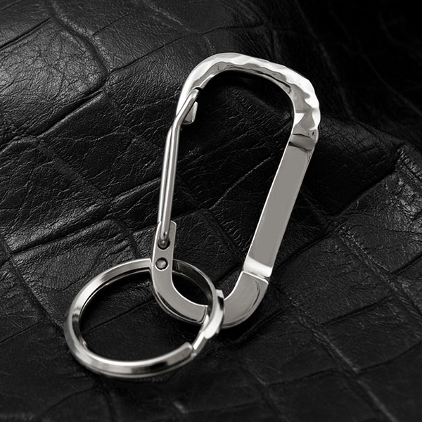 楽天市場】送料無料 カラビナ キーリング付き 名入れ 刻印 シルバー