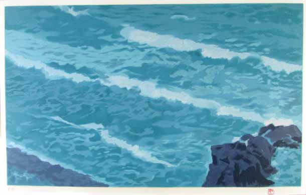 楽天市場】東山魁夷 潮声 海山十題 リトグラフ 1977年 生前作 東山