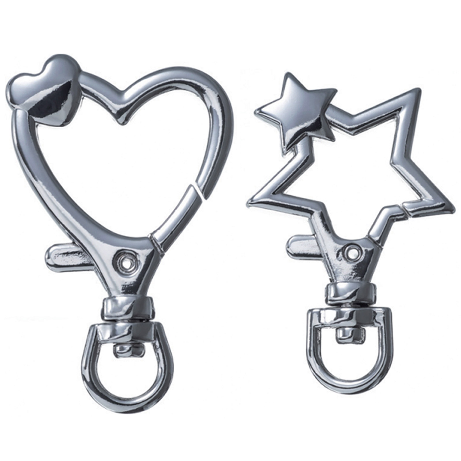 楽天市場】チャームフック (大) シルバー 星型／ハート型 回転フック