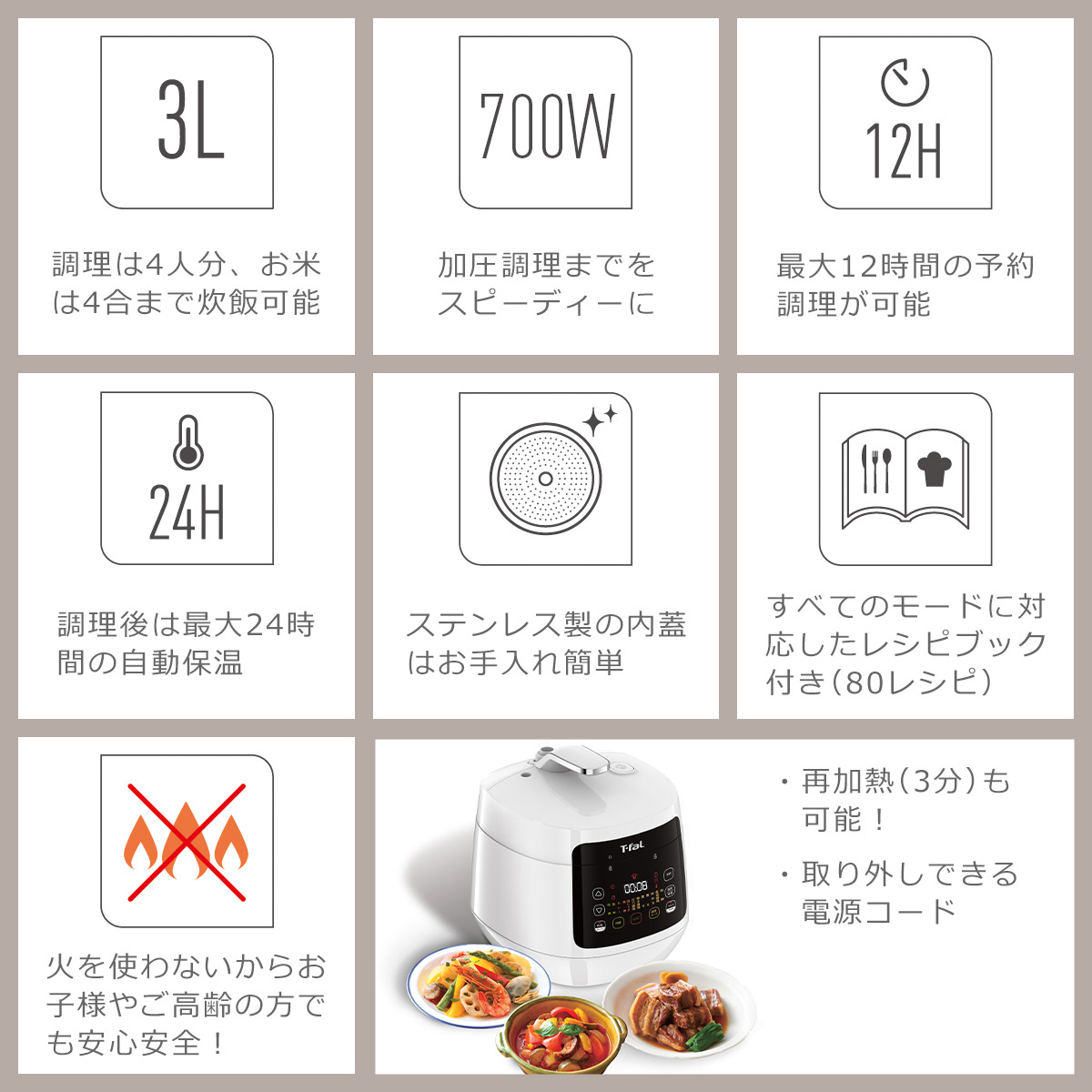 楽天市場】ティファール T-fal ラクラ・クッカー コンパクト電気圧力鍋