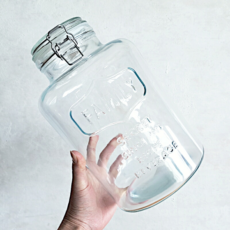 楽天市場】【ガラス容器】ガラス密閉ボトル 4L クリップジャー ガラス