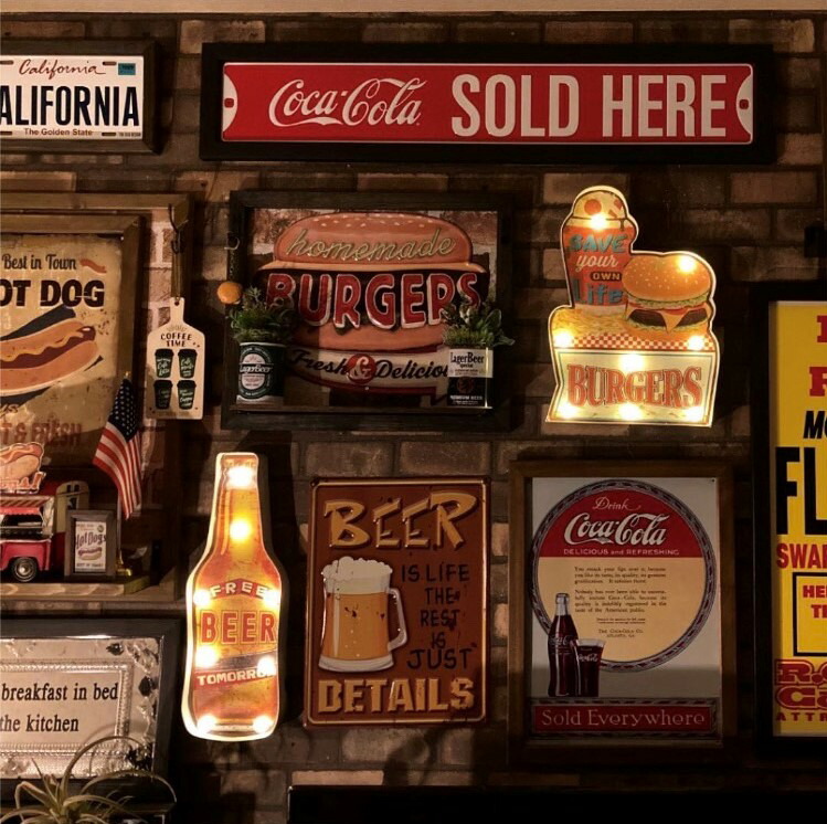 オールドスタイル サインライト看板 ビール ガレージ ビンテージ