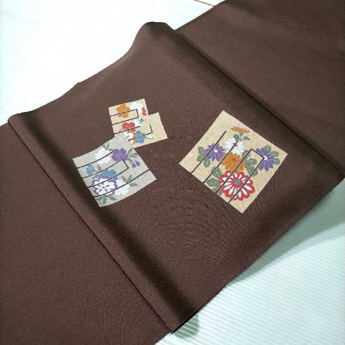 楽天市場】【送料無料】名古屋帯 正絹 染め帯 おしゃれな源氏香柄 こげ