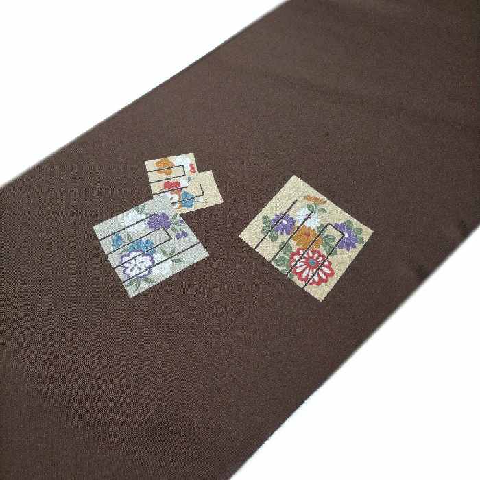 楽天市場】【送料無料】名古屋帯 正絹 染め帯 おしゃれな源氏香柄 こげ