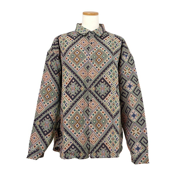 楽天市場】柄シャツ ジャカード アーガイル チェック ダイヤ柄