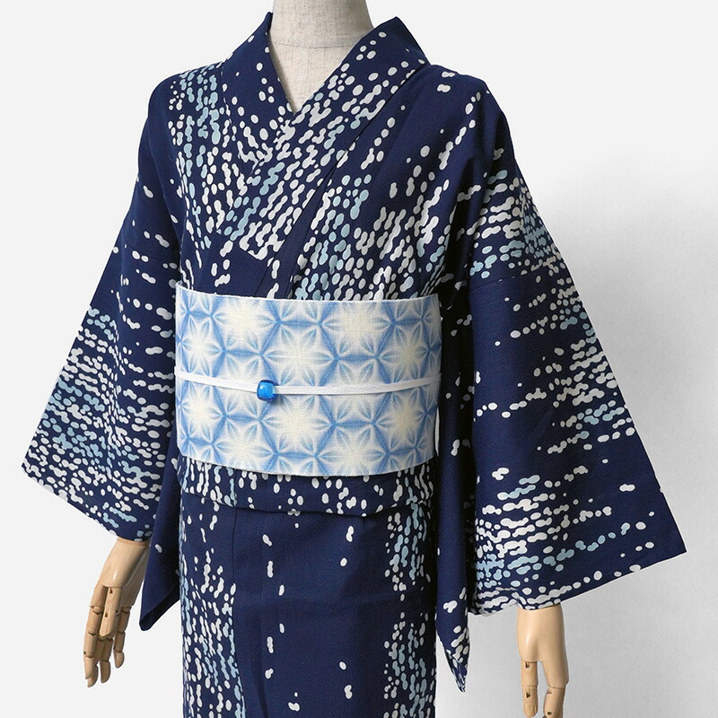 楽天市場】浴衣 和風館 注染 滝 紺 藍 知多木綿 レディース シック