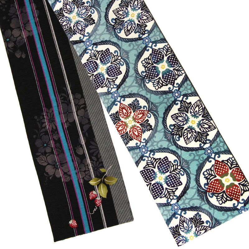 楽天市場】【10%OFFクーポン配布中】半幅帯 WAKKA 苺一会 イチゴ 青