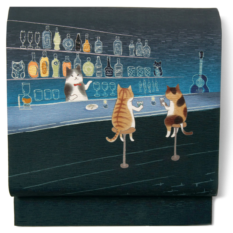 楽天市場】【10%OFFクーポン配布中】京袋帯 WAKKA ねこ酒Bar ネイビー