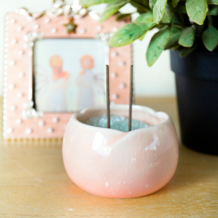 楽天市場】線香立て 仏具 やわらぎの花 香炉 さくら 小 ミニ ピンク