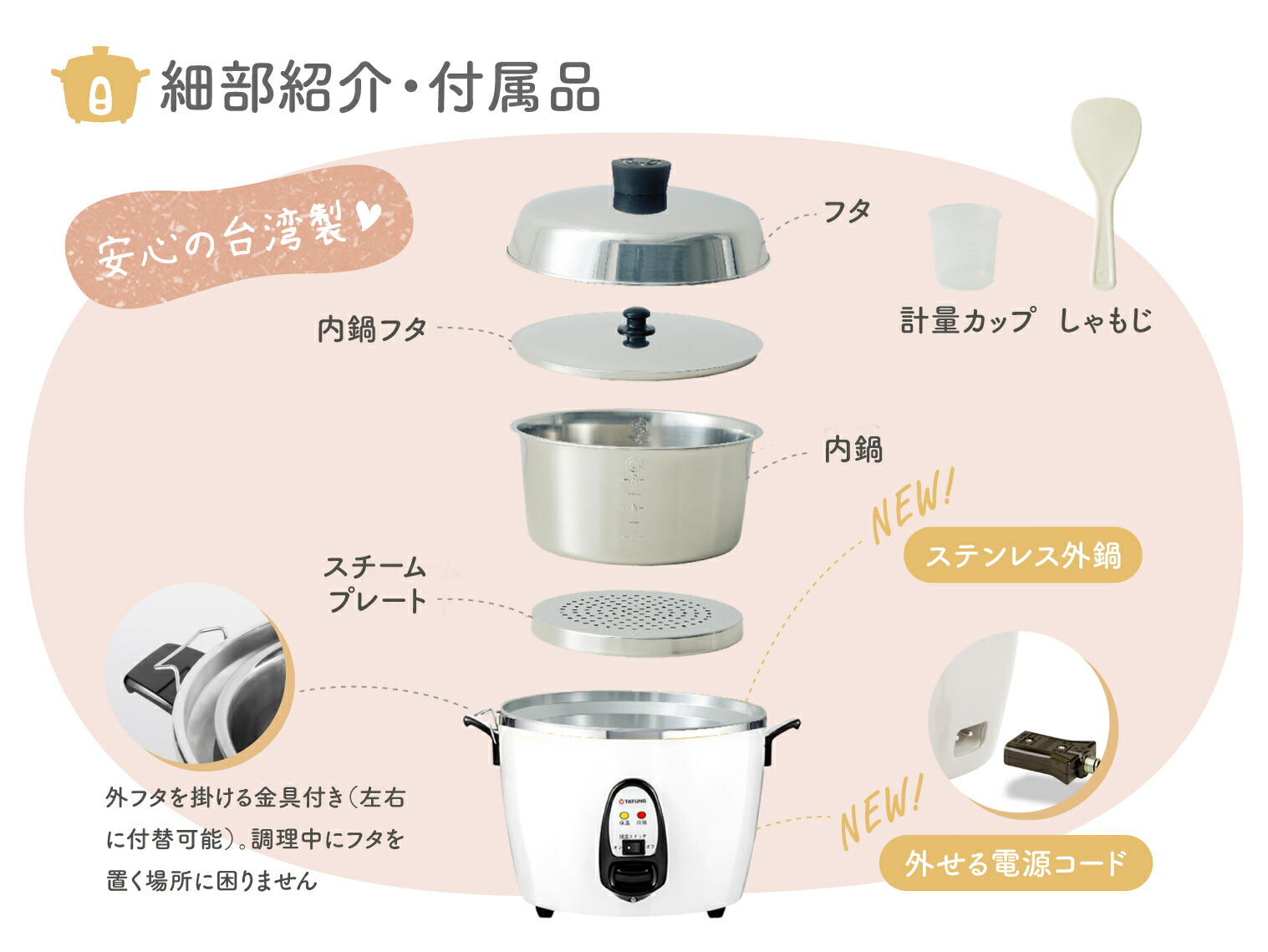 楽天市場】【大同電鍋楽天公式販売店】大同電鍋 6合 Mサイズ 外鍋