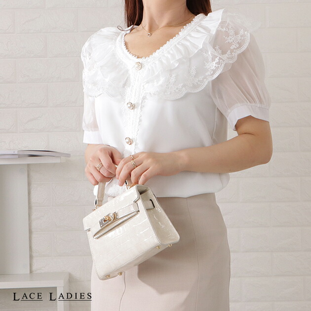 楽天市場】ダブルフリルVネックシフォンブラウス レディース 女性