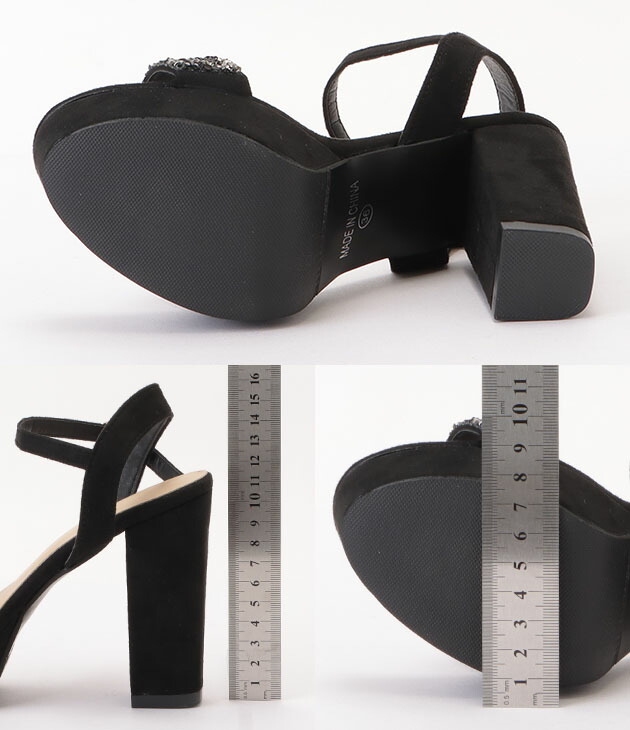 楽天市場】スエードチャンキーハイヒールサンダル チャンキーヒール