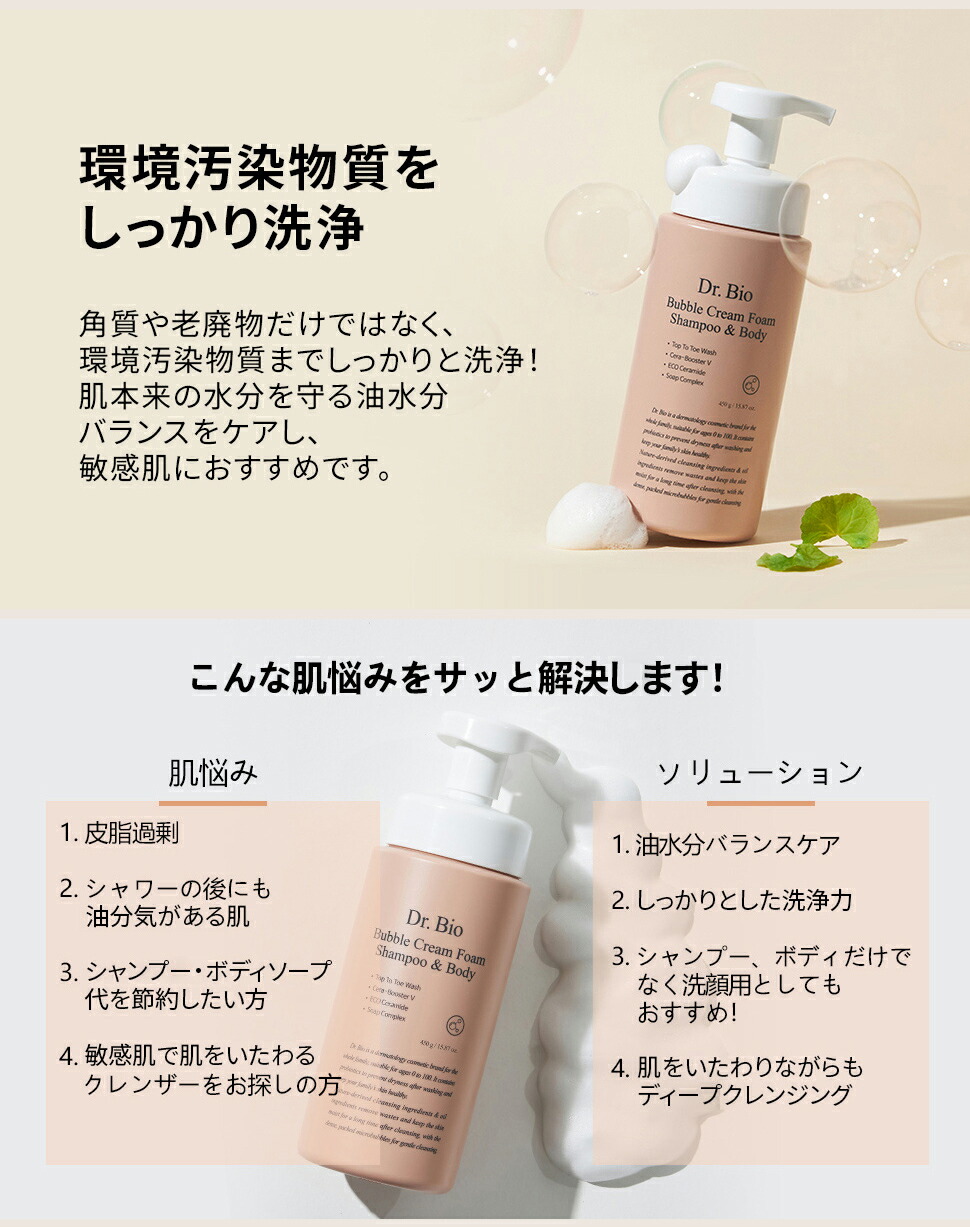 楽天市場】[ドクターバイオ] バブルクリームフォームシャンプー&ボディ