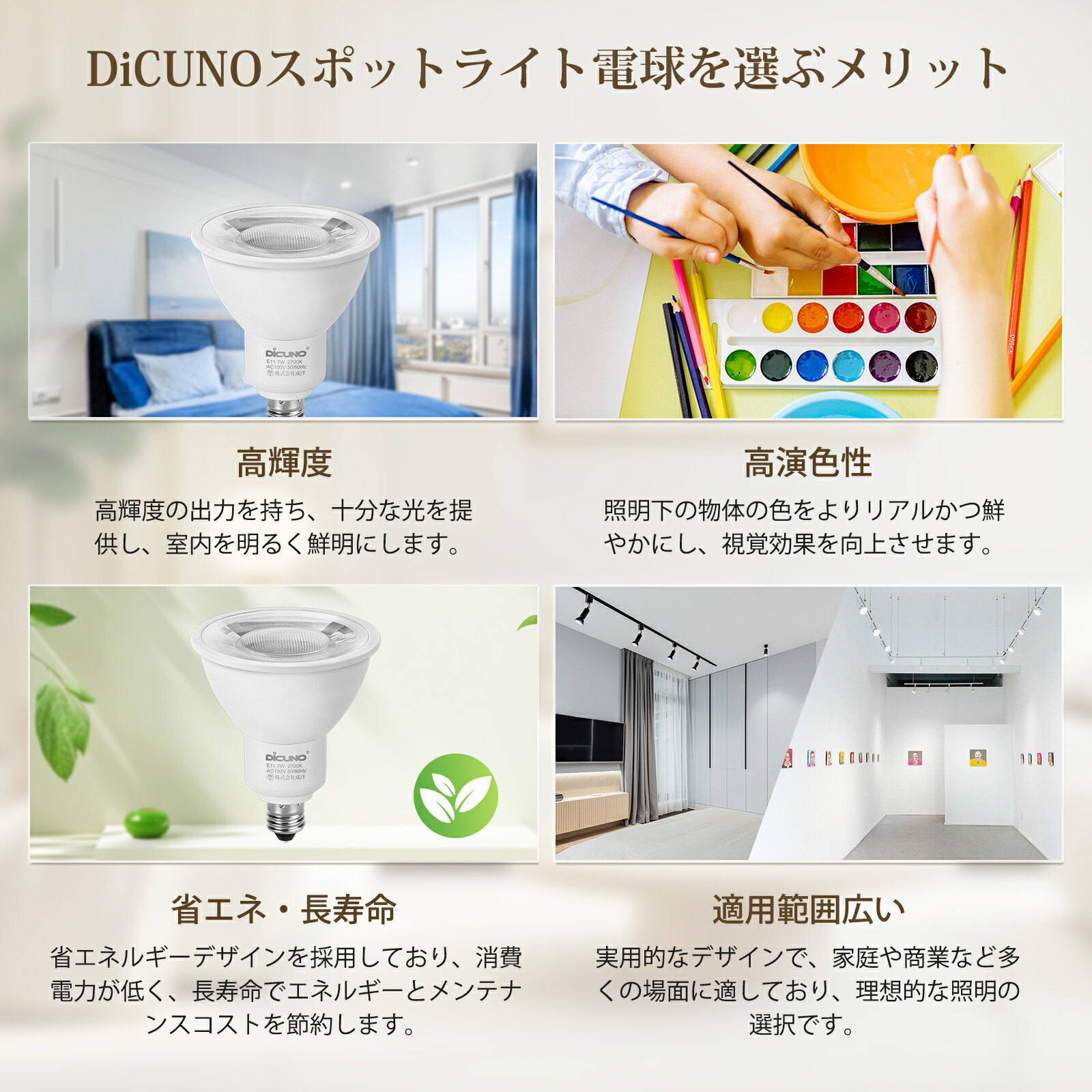 楽天市場】【LED電球 E11口金 高輝度】DiCUNO スポットライト電球