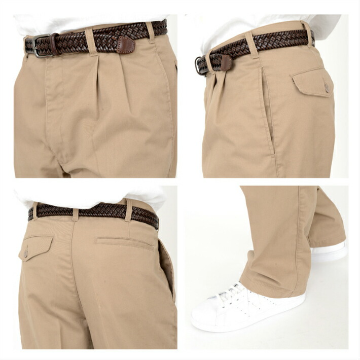 楽天市場】チノパン メンズ 裾上げ済み ワーク パンツ ツータック