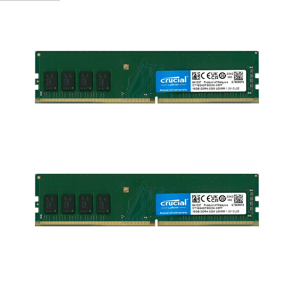 楽天市場】16GB x2枚 ( 32GB ) crucial Micron製 増設 メモリ