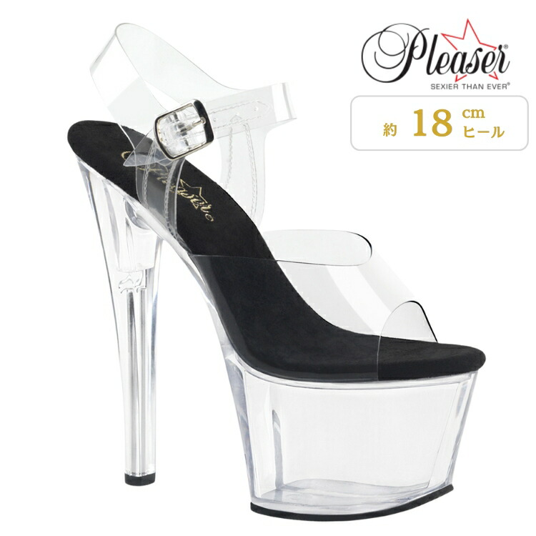 PLEASER 17cm厚底クリアサンダル 1回のみ使用 サイズ6(23.5) 楽天市場