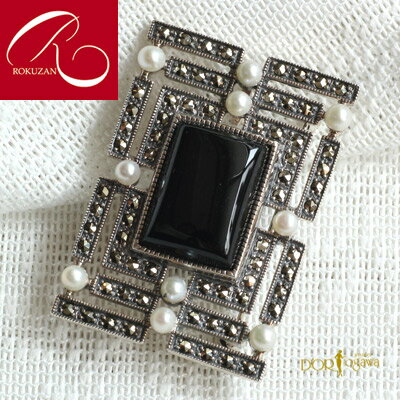 楽天市場】【碌山】 シルバー オニキス ブローチ&ペンダントトップ