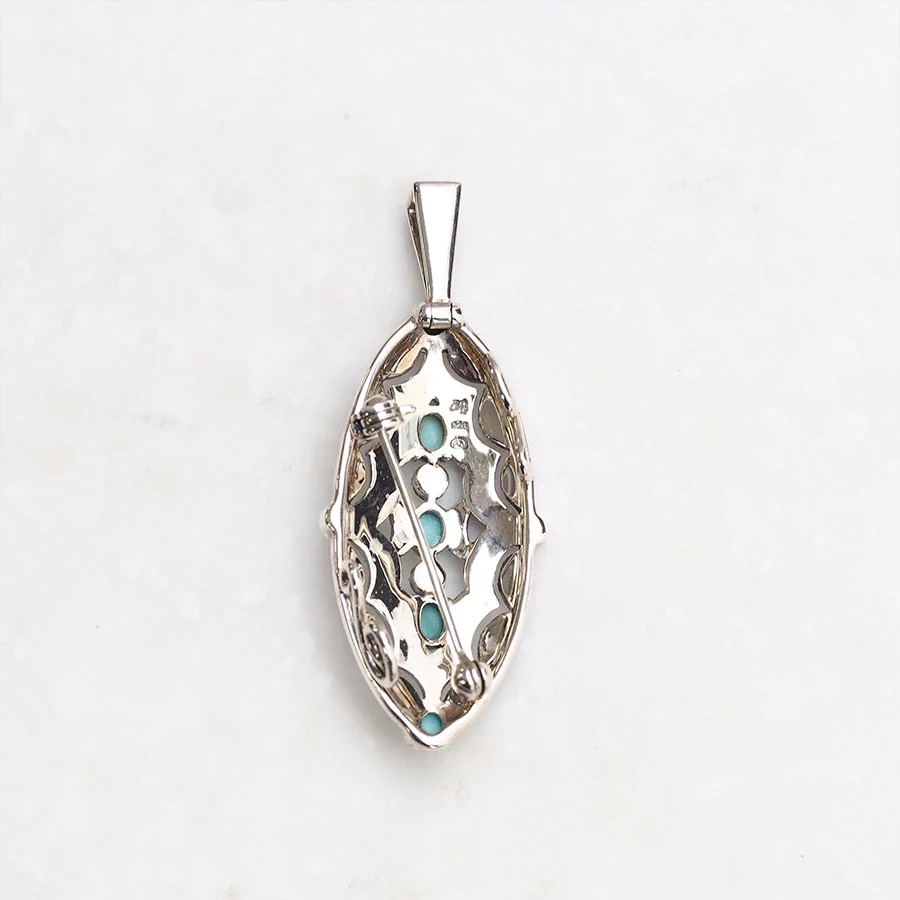 楽天市場】【碌山】 シルバー トルコ石＆シードパール オーバル