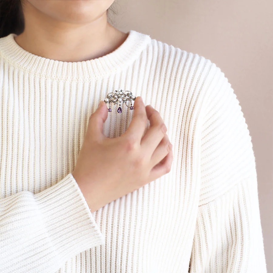 楽天市場】【碌山】 シルバー アメジスト＆パール クラシック