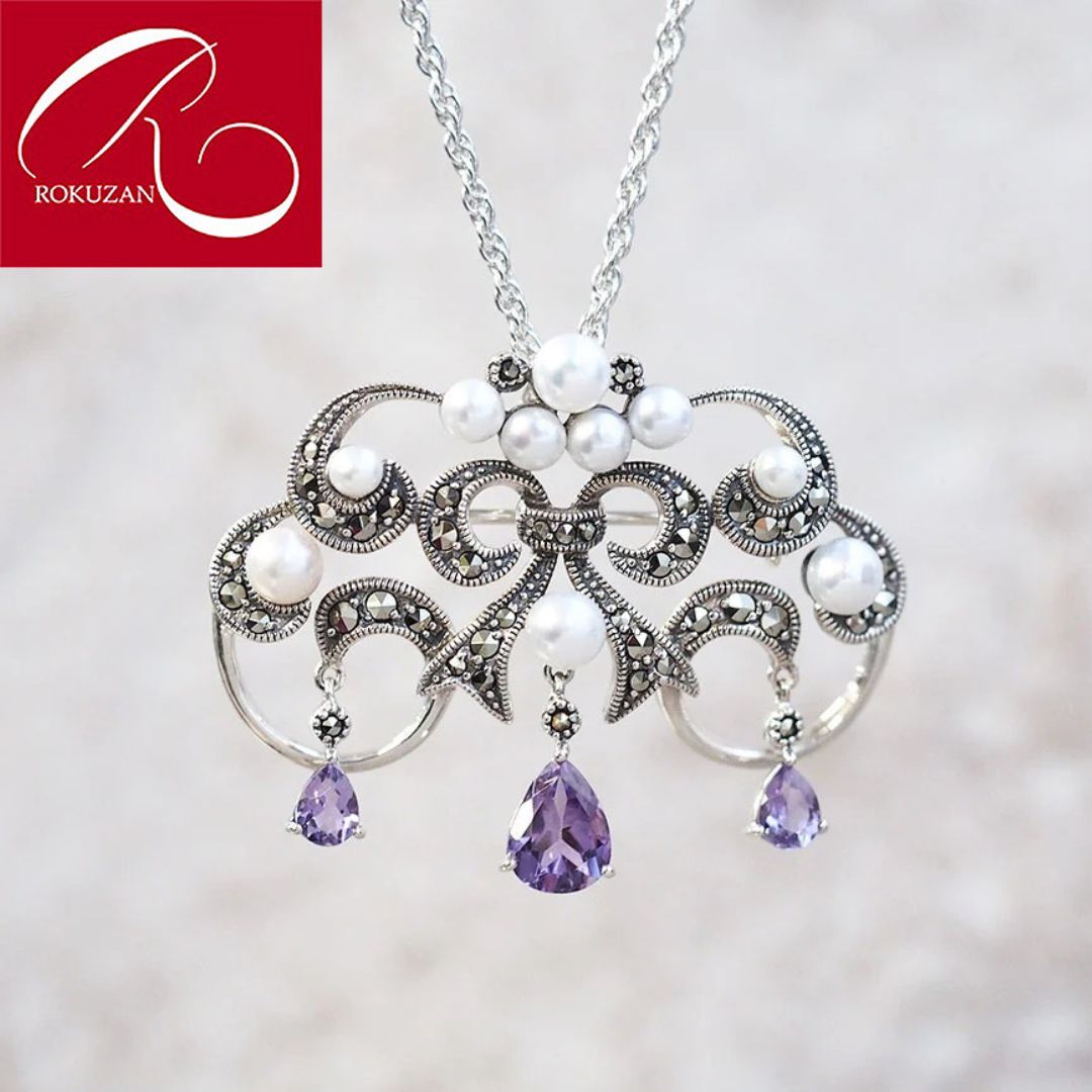 楽天市場】【碌山】 シルバー アメジスト＆パール クラシック