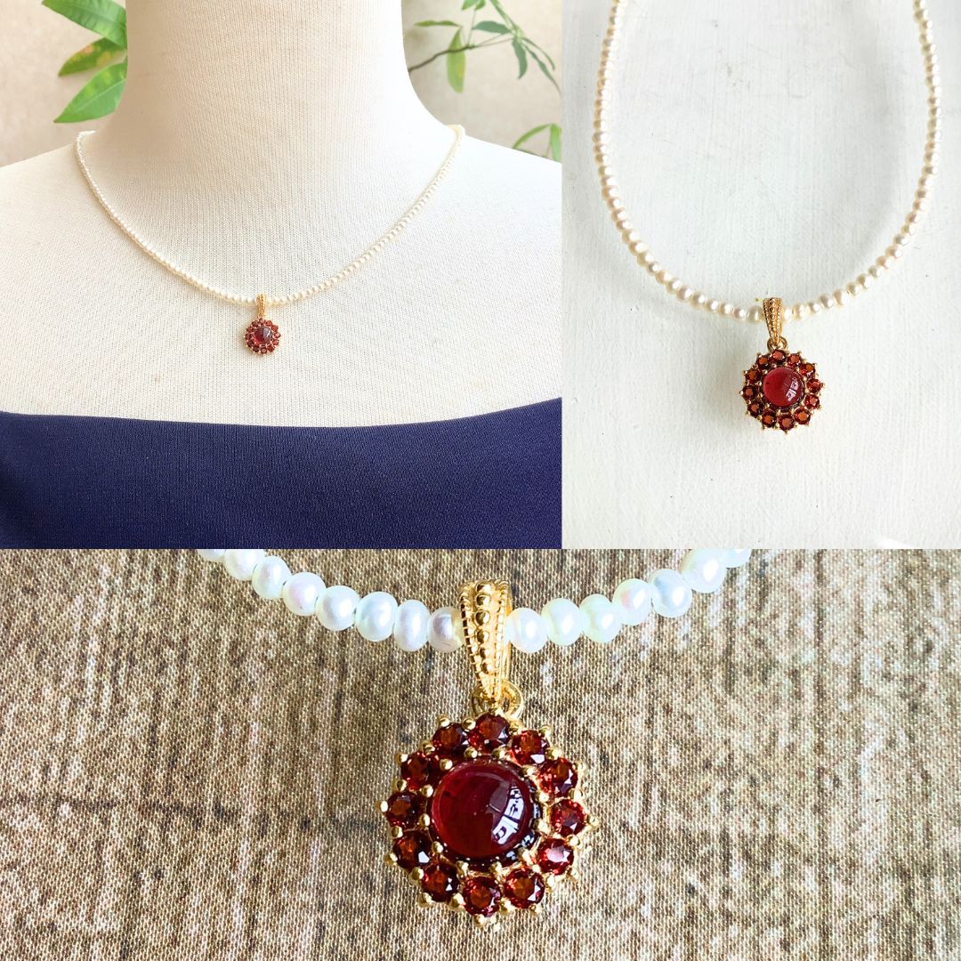 楽天市場】【碌山】 シルバー ガーネット ダリア ペンダントトップ碌山