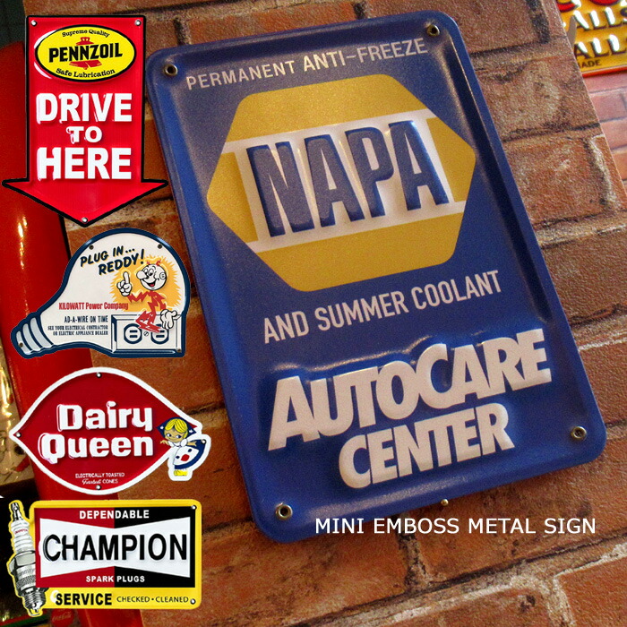 楽天市場】看板 おしゃれ 小さめ MINI EMBOSS METAL SIGN インテリア