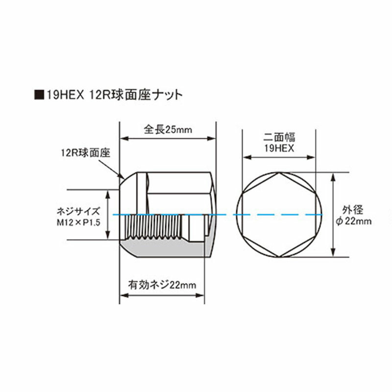 楽天市場】N-BOX ホイールナット JF3 JF4 M12xP1.5 球面座用
