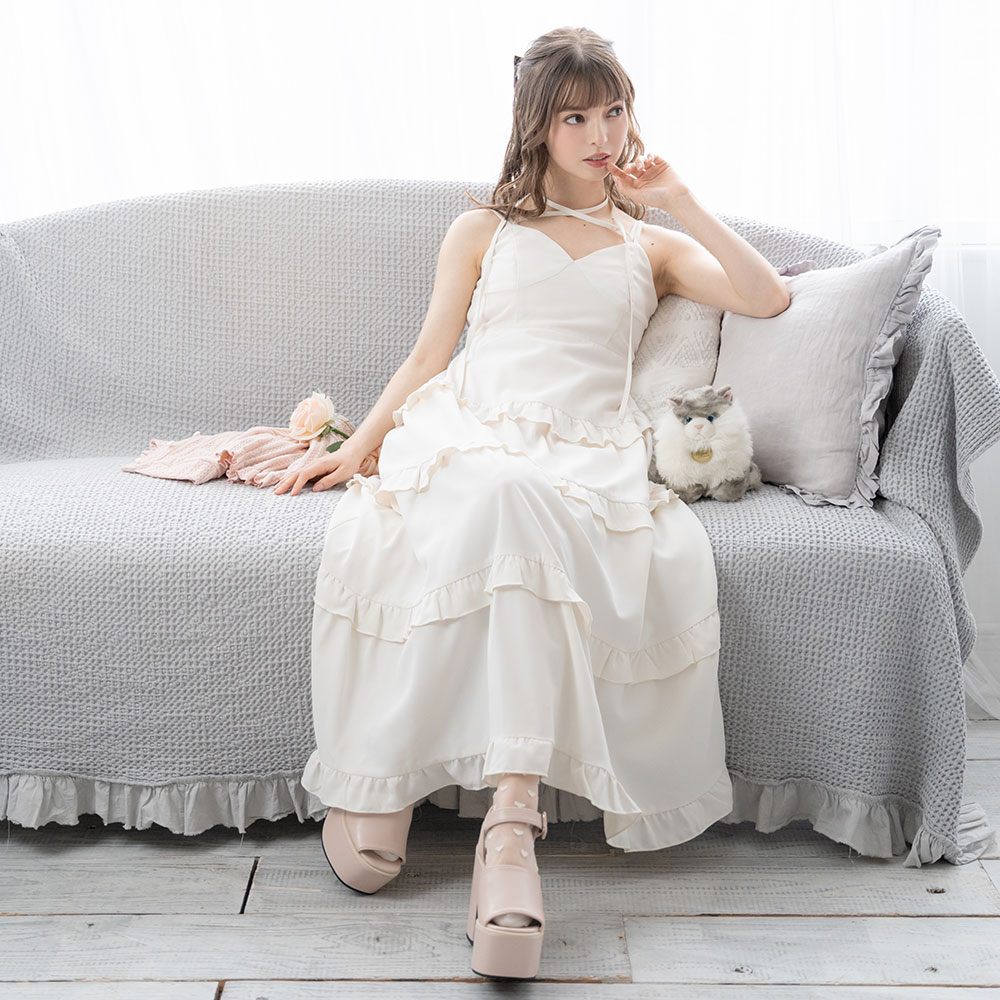 楽天市場】【SALE】ティアードフリルアレンジリボンキャミワンピ : 夢