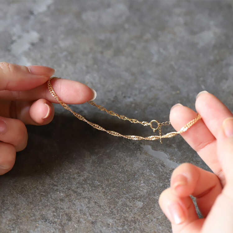 楽天市場】18金 アンクレット レディース シンプル スクリューチェーン