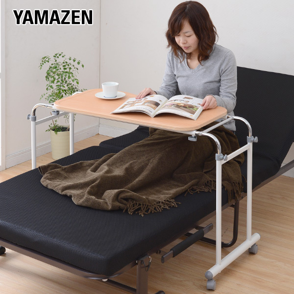 楽天市場】伸縮式ベッドテーブル(天板幅80 奥行40) BTT-8040(NA