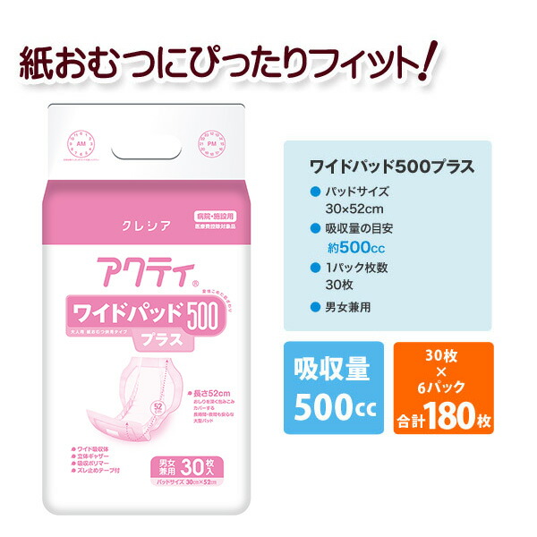 楽天市場】【業務用】アクティ ワイドパッド500プラス(吸収量500cc)30