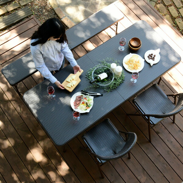 楽天市場】ガーデン テーブル セット ラタン調 ベンチ チェア 選べる