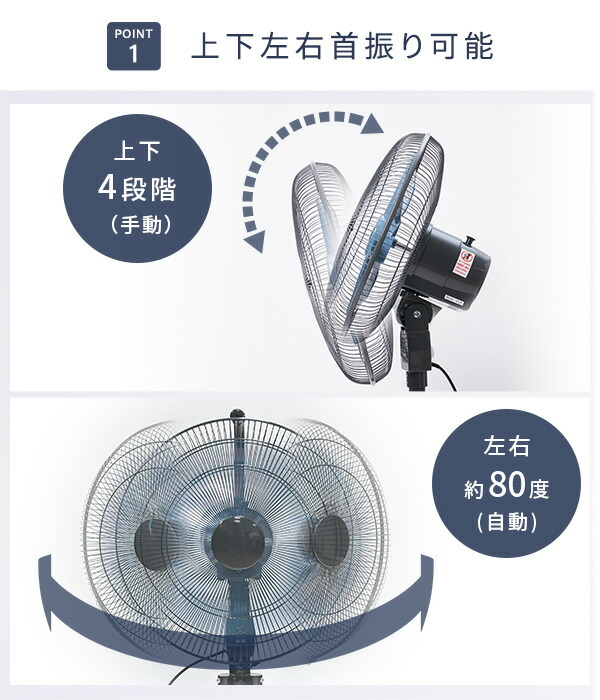 楽天市場】工場扇 工業扇風機 床置き式 45cm 床置式 フロア 床置き工業