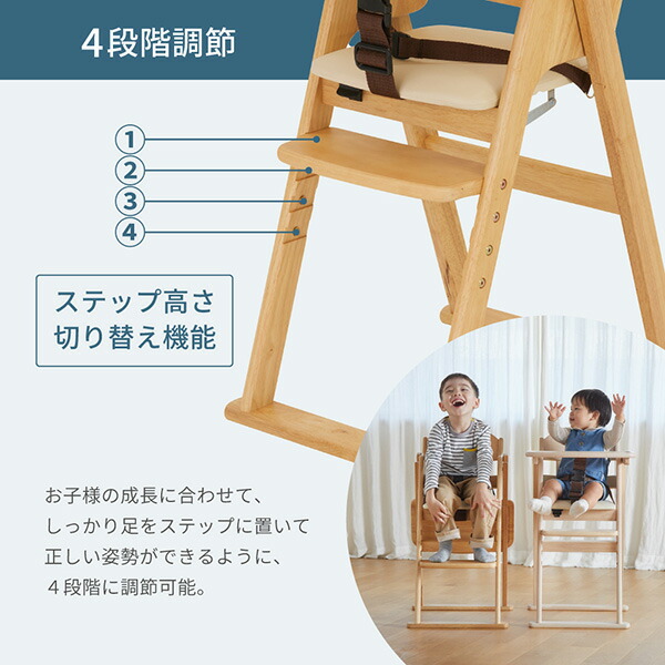 楽天市場】木製 ハイチェア ベビーチェア 折りたたみ CENA lx (セナ