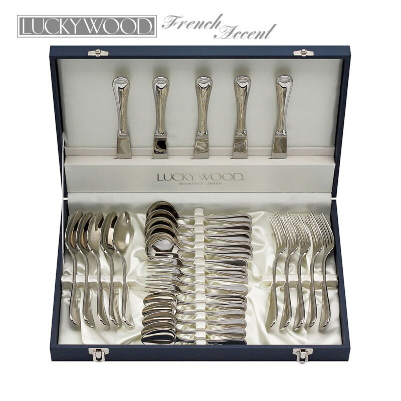 LUCKY WOOD 銀製カトラリーセット 4種24点 LUCKY WOOD 銀製カトラリー