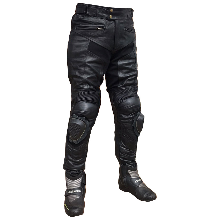 楽天市場】【Clooney】膝カップ入り P06 牛革 カウハイド レザーパンツ