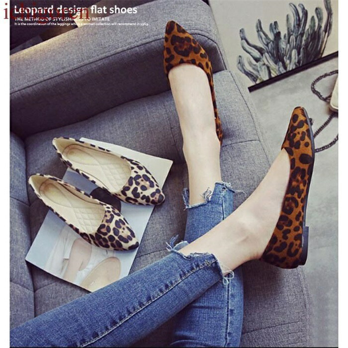 楽天市場】パンプス ぺたんこ レオパード ヒョウ柄 豹柄 ポインテッド